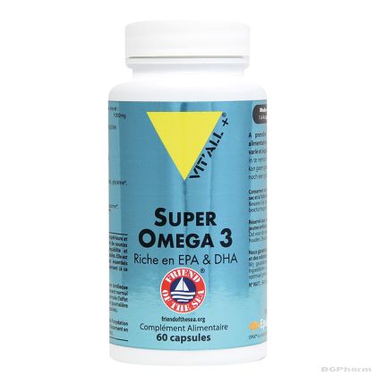 Супер Омега 3 1000 мг ( EPA 400 мг / DHA 300 мг ) х 60 капсули ВИТАЛ ПЛЮС | Vit'all + Omega 3