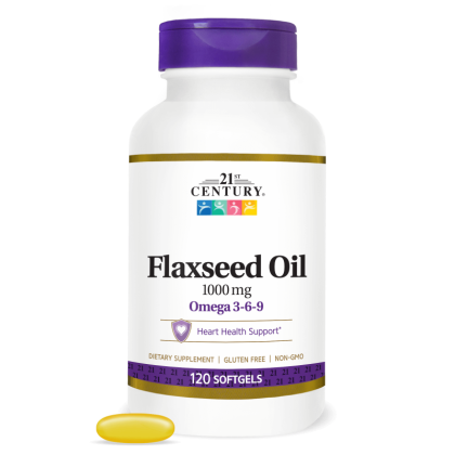 21st Century Омега 3 Масло от ленено семе 1000 мг х 120 капсули | Flaxseed Oil