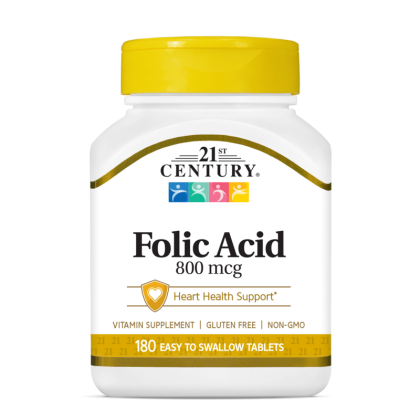 21st Century Фолиева Киселина 800 мкг х 180 таблетки | Folic Acid