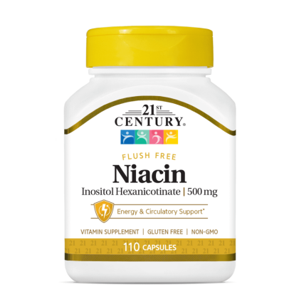 21st Century Flush Free Ниацин 500 мг х 110 капсули | Niacin Inositol Hexanicotinate