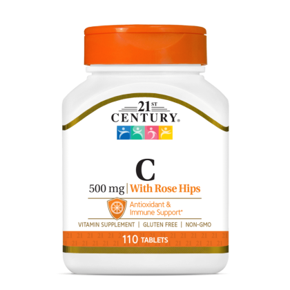 21st Century Витамин Ц 500 мг + шипка х 110 таблетки | Vitamin C + Rose Hip