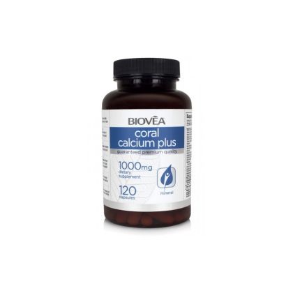 Корал Калций 1000 мг плюс витамини и минерали х 120 капсули Biovea | Coral Calcium Plus