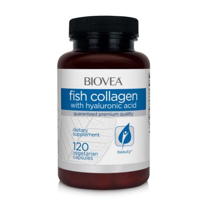 Рибен колаген + Хиалуронова киселина х 120 капсули Biovea | Collagen & Hyaluronic Acid