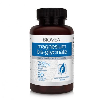 Магнезий бисглицинат хелат 200 мг х 90 капсули Biovea | Magnesium Bisglycinate