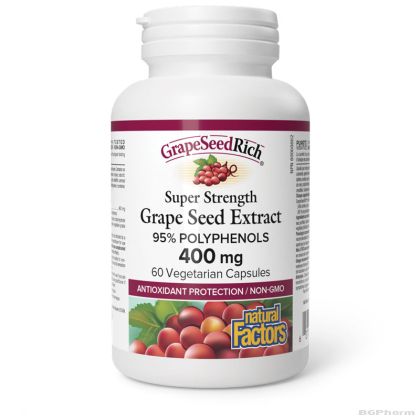 Гроздово семе екстракт 400 мг х 60 капсули Natural Factors | Grape Seed