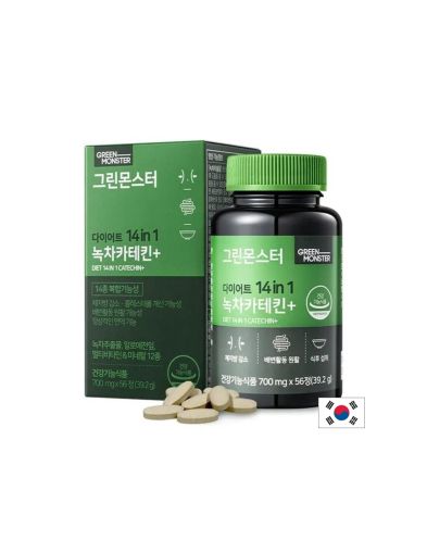 Катехини 300 мг + Витамини Б-Комплекс х 56 таблетки GREEN MONSTER | Catechins + Vitamin B Complex