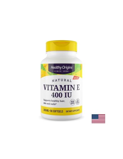 Витамин E 400 IU / 268 мг х 90 меки капсули Healthy Origins | Vitamin E softgels