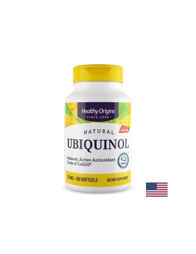 Коензим Q10 Убиквинол Kaneka® 50 мг х 60 капсули Healthy Origins | Coenzyme Q10 Ubiquinol