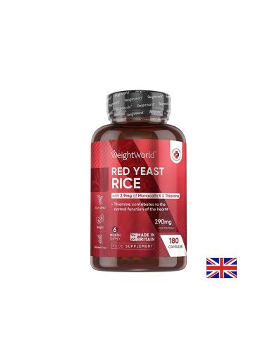 Червен ориз мая 290 мг + Коензим Q10 10 мг х 180 капсули Weight World | Red rice yeast & Coenzyme Q10