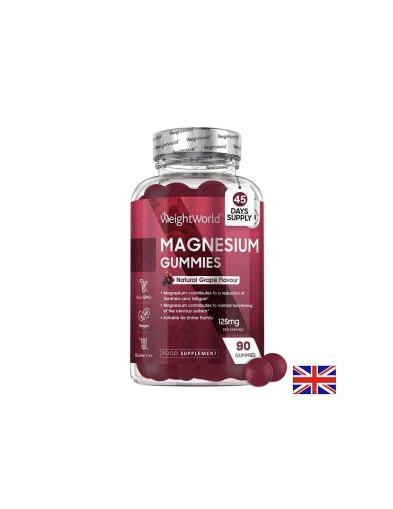 Магнезий цитрат 125 мг х 90 желирани таблетки Weight World | Magnesium citrate