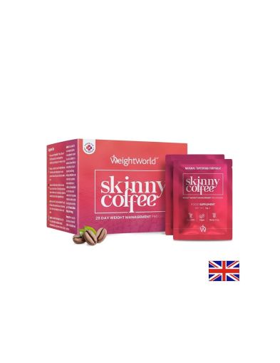 Skinny Coffee 28 дневна програма за отслабване със зелено кафе, зелен чай и Л-карнитин х 28 сашета Weight World