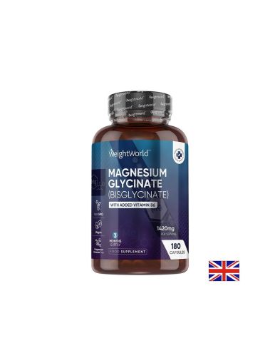 Магнезий бисглицинат хелат 100 мг + Витамин Б6 х 180 капсули Weight World | Magnesium bisglycinate