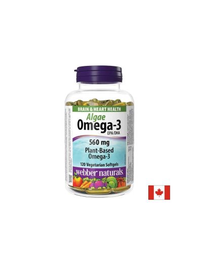 Веган Омега 3 от водорасли 560 мг х 120 капсули Webber Naturals | Vegan Omega 3