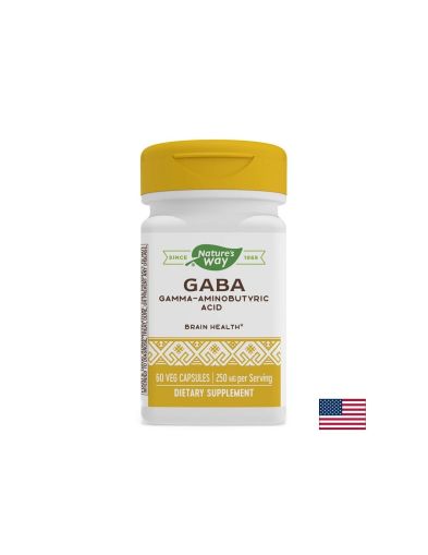 ГАБА ( Гама аминомаслена киселина, ГАМК ) 250 мг х 60 капсули Nature's Way | GABA