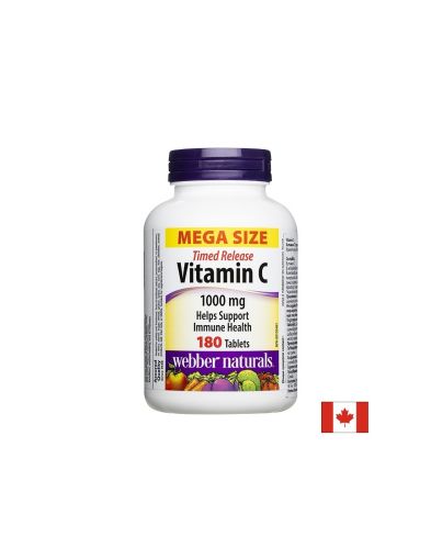 Витамин Ц с удължено освобождаване 1000 мг х 180 таблетки Webber Naturals | Vitamin C
