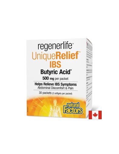 Бутирова киселина 1000 мг х 30 пакетчета / дози RegenerLife Natural Factors | Butyric acid