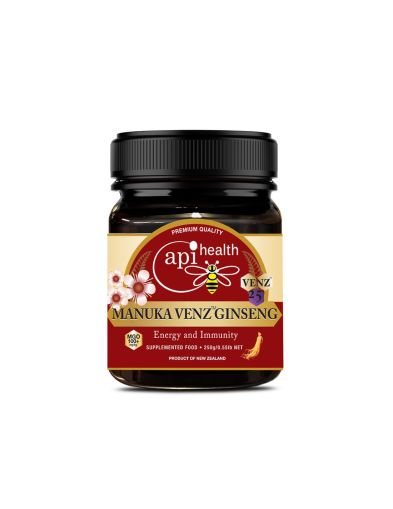 Пчелен мед Манука с пчелна отрова и женшен Ginseng VENZ MGO 100+ х 250 гр APIHEALTH
