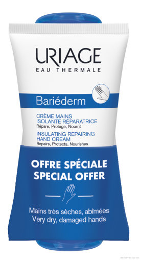 Юриаж БАРИДЕРМ Изолиращ възстановяващ крем за ръце 2 х 50 мл ПРОМО КОМПЛЕКТ | URIAGE Bariederm