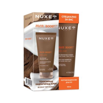 Нукс МЕН БУУСТ Хидратиращ гел за лице 50 мл + душ-гел 100 мл ПРОМО ПАКЕТ | Nuxe Men Boost 3