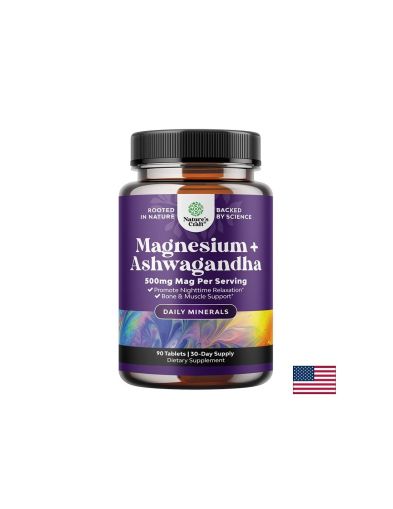 Магнезий бисглицинат 166.67 мг + Ашваганда 8.33 мг х 90 таблетки Nature's Craft | Magnesium bisglycinate & Ashwagandha