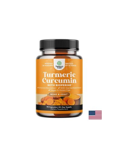 Куркума + биоперин х 90 капсули Nature's Craft | Turmeric & Bioperine