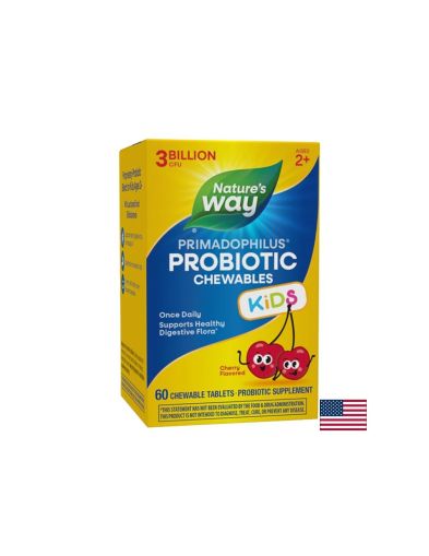 Примадофилус Плюс пробиотик за деца 3 млрд CFU х 60 дъвчащи таблетки Nature's Way | Primadophilus Kids ( череша )