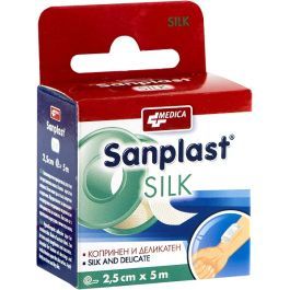 САНПЛАСТ СИЛК Копринен лейкопласт 2.5 / 5 см МЕДИКА | MEDICA Sanplast Silk