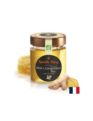 Акациев мед + джинджифил БИО х 170 гр Famillie Mary | Acacia honey & ginger organic