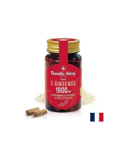 Азиатски женшен + сибирски женшен ( елеутеро ) + мака х 60 капсули Famille Mary | Ginseng, eleuthero & maca