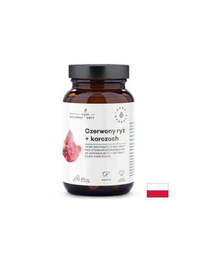 Червен ориз 70 мг + Артишок 250 мг х 60 капсули Aura Herbals | Red rice yeast & Artichoke