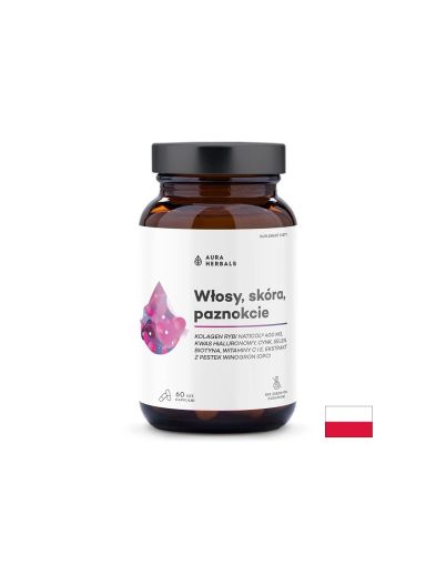 Колаген и хиалуронова киселина за коса, кожа, нокти х 60 капсули Aura Herbals