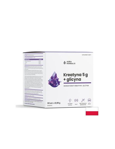 Креатин 5000 мг + Глицин 3000 мг х 30 сашета Aura Herbals | Creatine & Glycine