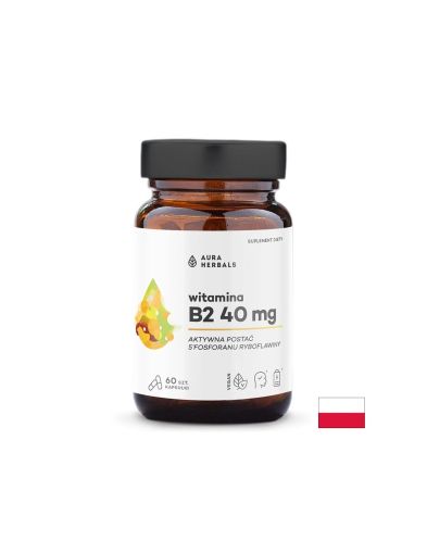 Витамин Б2 ( Рибофлавин ) 40 мг х 60 капсули Aura Herbals | Vitamin B2