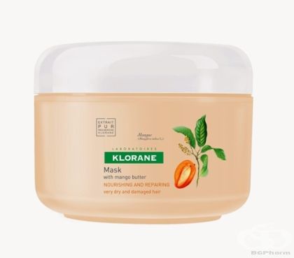 КЛОРАН Хидратираща маска за суха коса с масло от МАНГО 250 мл | Klorane Mango