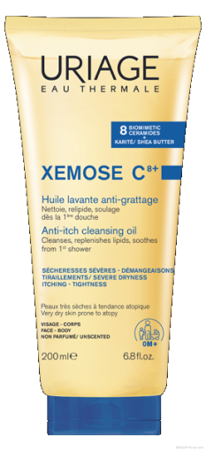 Юриаж XEMOSE C8+ Почистващо и успокояващо душ-олио при сърбеж 200 мл | URIAGE Xemose C8+