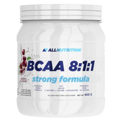 БЦАА 8:1:1 Верижно-разклонени аминокисели УСИЛЕНА ФОРМУЛА на прах 400 гр | Allnutrition BCAA Strong