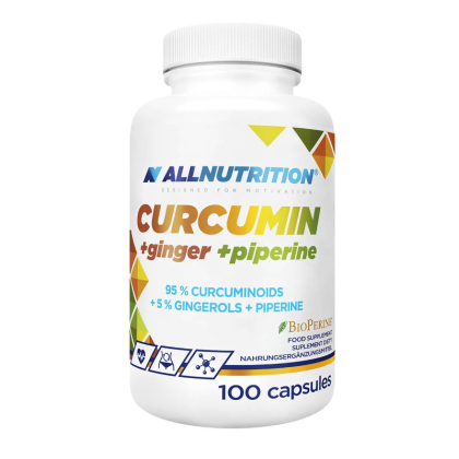 Куркума + Джинджифил + Пиперин х 100 капсули Allnutrition | Curcumin, Ginger & Piperine