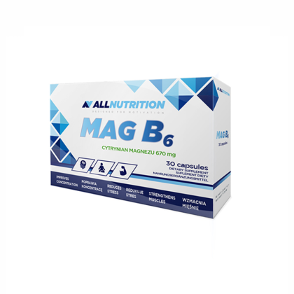 Магнезий цитрат 670 мг + Витамин Б6 х 30 капсули Allnutrition | Mag B6