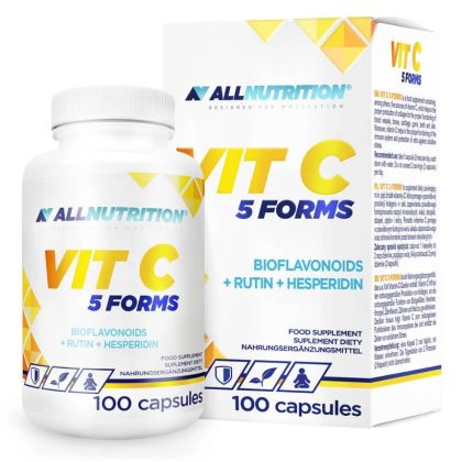 Витамин Ц 500мг - 5 различни форми х 100 капсули Allnutrition | Vitamin C 5 Forms