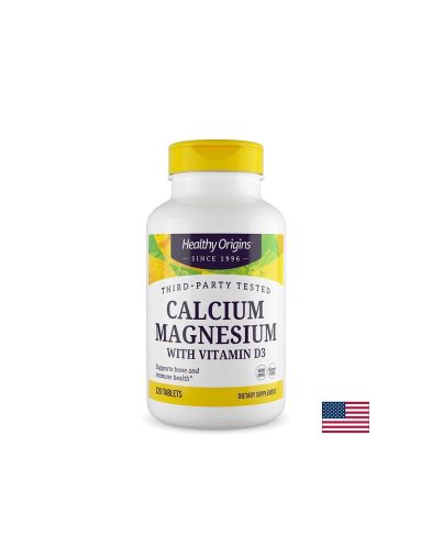 Калций + Магнезий + Витамин Д3 х 120 таблетки Healthy Origins | Calcium, Magnesium & D3