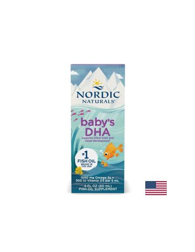 Омега 3 1050 мг + Витамин Д3 за бебета и деца, на капки х 60 мл Nordic Naturals
