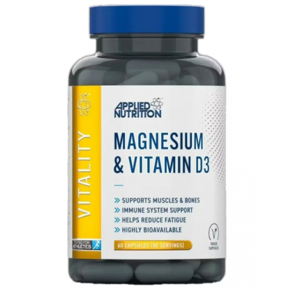 Магнезий + Витамин Д3 х 60 капсули Applied Nutrition | Magnesium & Vitamin D3