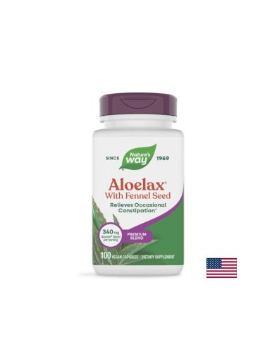 АЛОЕЛАКС С алое ферокс и резене против запек х 100 капсули Nature's Way | Aloelax