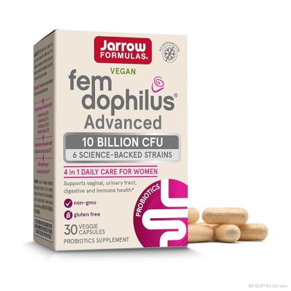 Пробиотик за жени Fem-Dophilus 10 млрд CFU + Витамин Б12 + Фолиева киселина х 30 капсули ДЖАРОУ | Jarrow Formulas