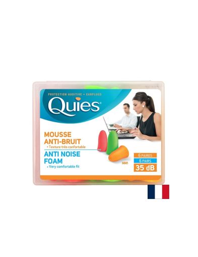 Тапи за уши за възрастни от полиуретанова пяна 35 dB х 6 чифта QUIES