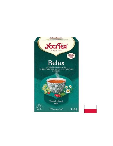 ЙОГИ РЕЛАКС Аюрведичен чай с лайка, липа и шипка х 17 пакетчета | YOGI Tea