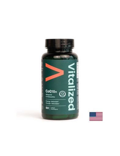 Убиквинол 100 мг + астаксантин х 60 капсули VITALIZED | Ubiquinol & Astaxanthin