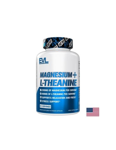 Магнезий цитрат + Л-теанин х 90 капсули EVLUTION NUTRITION | Magnesium & L-theanine