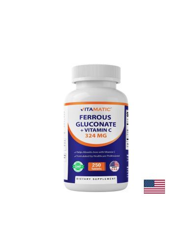 Желязо 38 мг + Витамин Ц х 250 таблетки VITAMATIC | Iron gluconate & Vitamin C