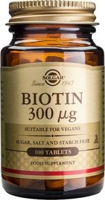 БИОТИН 300мкг х 100 таблетки СОЛГАР | BIOTIN 300mcg SOLGAR